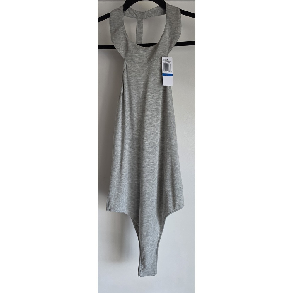 NWT Felina Bodysuit XL Gray Sleeveless One Piece Body Suit